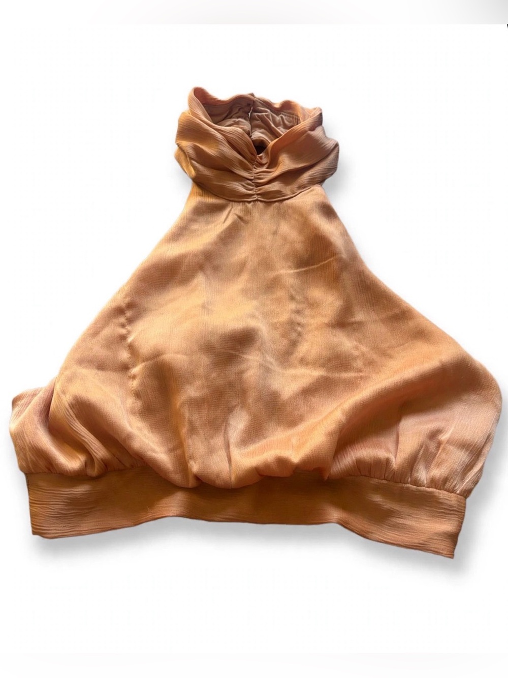 Princess Polly Halter Crop Top Burnt Orange Size 6 / 10 Tie Back Button High Nec